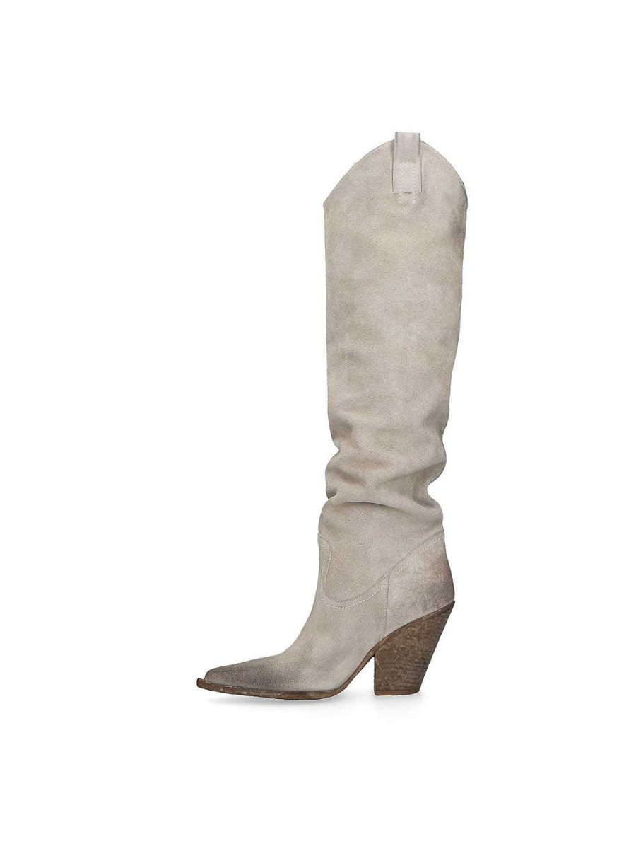 Tex-Stijl Elena Iachi | E3632 Beige Suede Westernlaars