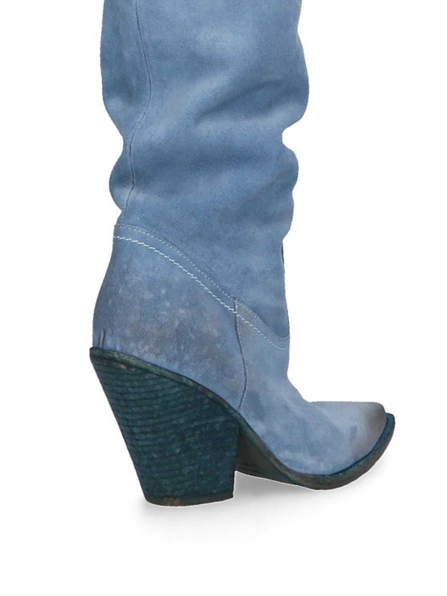 Winter 2024 Elena Iachi | E3632 Denim Suede Westernlaars